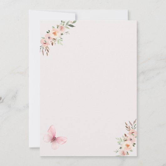 Westerne Tutu Schattigee Bloemen Meisje Verjaardag Kaart (Achterkant)