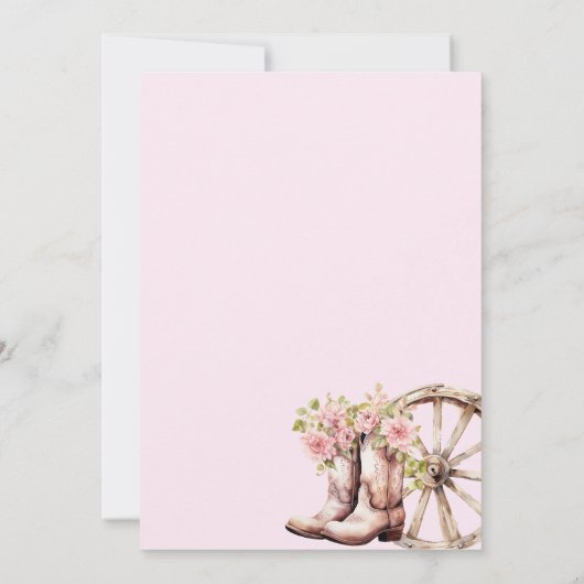 Westerne Tweede Rodeo Bows Roze Cowgirl Verjaardag Kaart (Achterkant)