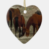 Westerne tweezijdige werkende Ruitenpaarden Keramisch Ornament (Rechts)