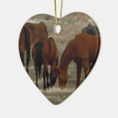 Westerne tweezijdige werkende Ruitenpaarden Keramisch Ornament (Links)