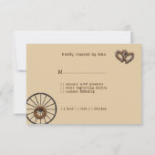 Westerne Twig Lijsten van het Huwelijk, het Wiel v RSVP Kaartje (Achterkant)