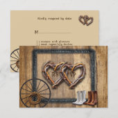 Westerne Twig Lijsten van het Huwelijk, het Wiel v RSVP Kaartje (Voorkant / Achterkant)