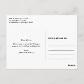 Westerne Typografie Foto Weddenschap Bedankt Briefkaart (Achterkant)