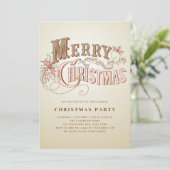  Westerne Typografie Holiday Party Kaart (Staand voorkant)