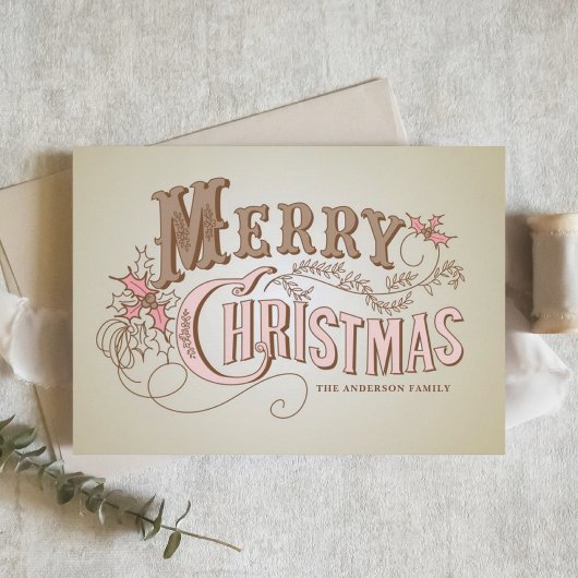  Westerne Typografie Vrolijk kerstfeest Feestdagen Kaart