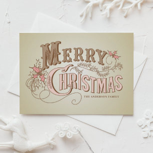 Westerne Typografie Vrolijk kerstfeest Feestdagenkaart