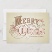  Westerne Typografie Vrolijk kerstfeest Feestdagenkaart (Voorkant)