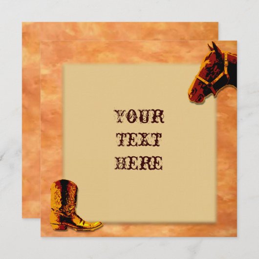 Westerne uitnodiging (Voorkant / Achterkant)