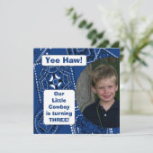 Westerne uitnodiging Bandana Cowboy Birthday (Staand voorkant)