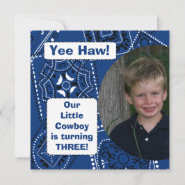 Westerne uitnodiging Bandana Cowboy Birthday