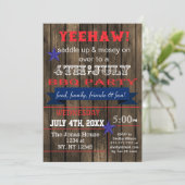 Westerne Uitnodiging op 4 juli van de BBQ-feestdag (Staand voorkant)