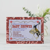 Westerne uitnodiging tot Baby shower Cowboy (Staand voorkant)