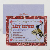 Westerne uitnodiging tot Baby shower Cowboy (Voorkant / Achterkant)