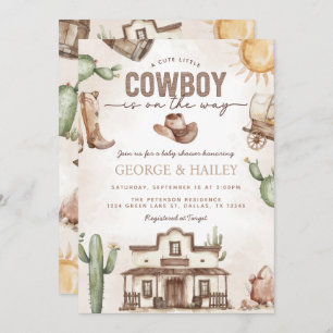 Westerne uitnodiging tot Baby shower Cowboy