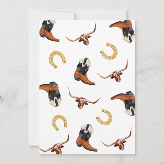 Westerne uitnodiging tot Baby shower Cowboy (Achterkant)