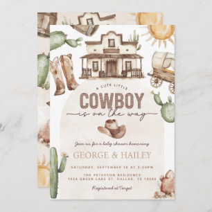 Westerne uitnodiging tot Baby shower Cowboy