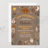 Westerne uitnodiging tot Baby shower | Cowboy Baby (Voorkant / Achterkant)