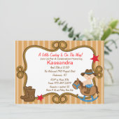 Westerne uitnodiging tot Baby shower van Little Co (Staand voorkant)