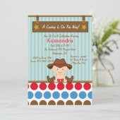 Westerne uitnodiging tot Baby shower van Little Co (Staand voorkant)