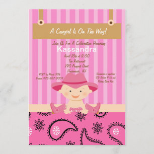 Westerne uitnodiging tot Baby shower van Little Co