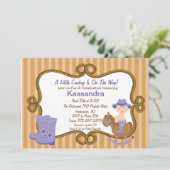 Westerne uitnodiging tot Baby shower van Little Co (Staand voorkant)