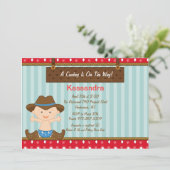 Westerne uitnodiging tot Baby shower van Little Co (Staand voorkant)