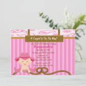 Westerne uitnodiging tot Baby shower van Little Co (Staand voorkant)