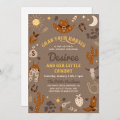 Westerne uitnodiging tot Baby shower | Zuidwest-Ba (Voorkant / Achterkant)