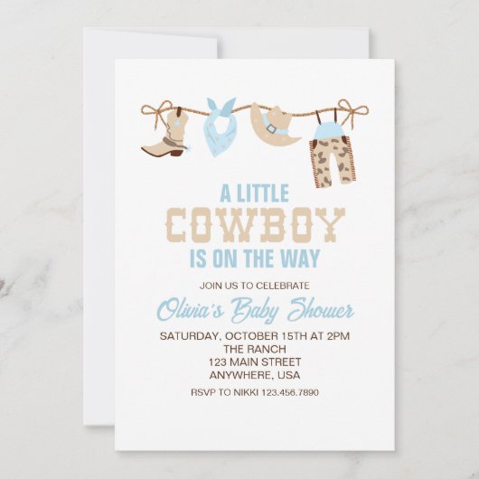 Westerne uitnodiging tot het indienen van Baby sho (Voorkant)