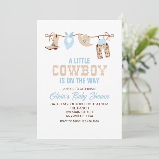 Westerne uitnodiging tot het indienen van Baby sho (Staand voorkant)