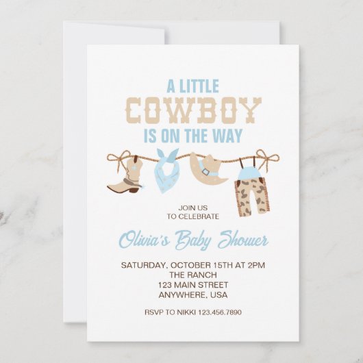 Westerne uitnodiging tot het indienen van Baby sho (Voorkant)