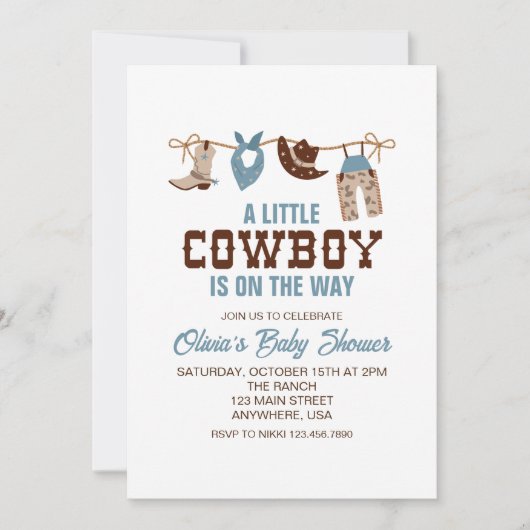 Westerne uitnodiging tot het indienen van Baby sho (Voorkant)