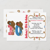 Westerne uitnodiging tot het uitnodigen van Big Te (Voorkant / Achterkant)