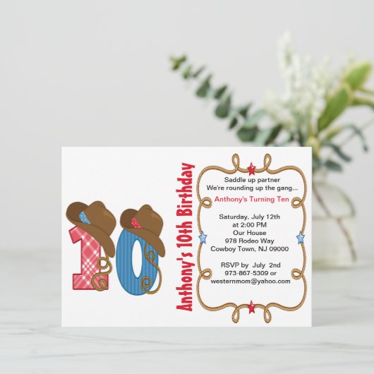 Westerne uitnodiging tot het uitnodigen van Big Te (Staand voorkant)