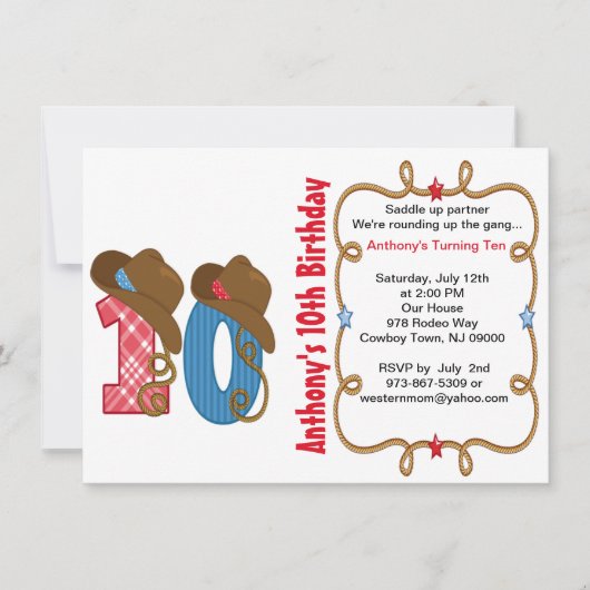 Westerne uitnodiging tot het uitnodigen van Big Te (Voorkant)