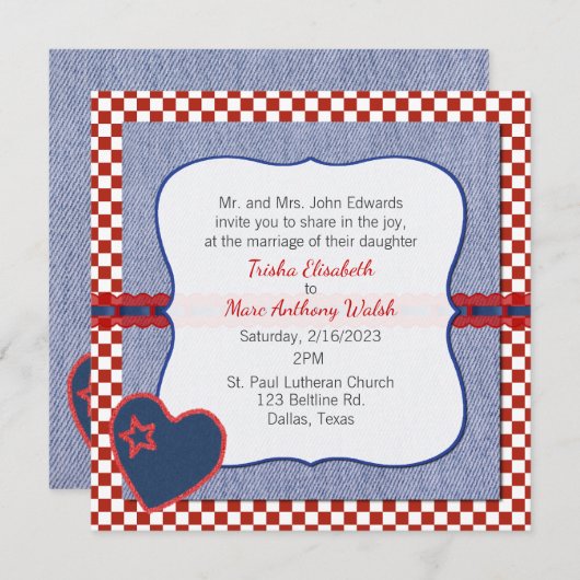 Westerne uitnodiging tot het uitzenden van een har (Voorkant / Achterkant)