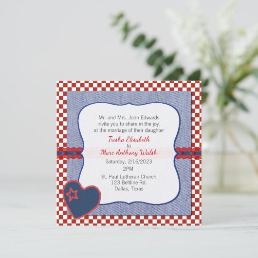 Westerne uitnodiging tot het uitzenden van een har (Staand voorkant)