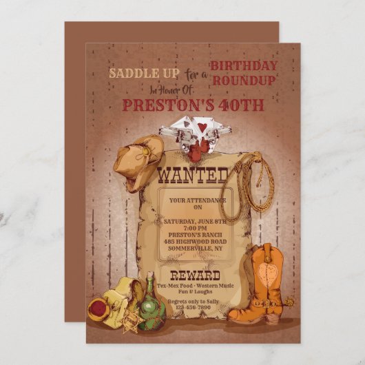 Westerne uitnodiging tot Poster (Voorkant / Achterkant)