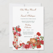 Westerne uitnodiging tot weduwschap met rode rozen (Voorkant)