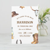 Westerne uitnodiging van Birthday Cowboy Rodeo (Staand voorkant)