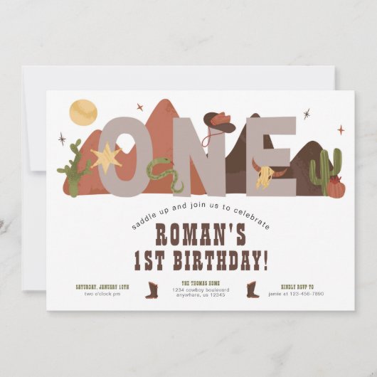 Westerne uitnodiging van Cowboy (Voorkant)