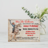 Westerne uitnodiging van Cowboy Birthday Party (Staand voorkant)