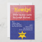 Westerne uitnodiging van Cowboy Birthday Party (Achterkant)