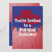 Westerne uitnodiging van Cowboy Birthday Party (Voorkant / Achterkant)
