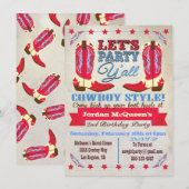 Westerne uitnodiging van Cowboy Birthday Party (Voorkant / Achterkant)