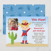 Westerne uitnodiging van Cowboy Birthday Party (Voorkant / Achterkant)