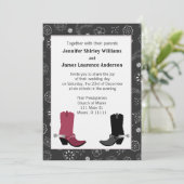 Westerne uitnodiging van Cowboy Boots Wedding (Staand voorkant)