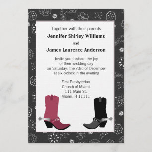 Westerne uitnodiging van Cowboy Boots Wedding