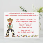 Westerne uitnodiging van Cowboy Roundup Birthday P (Staand voorkant)