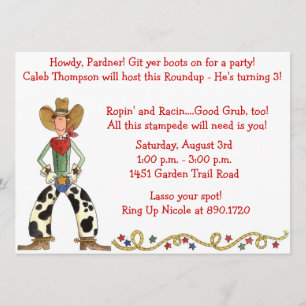 Westerne uitnodiging van Cowboy Roundup Birthday P